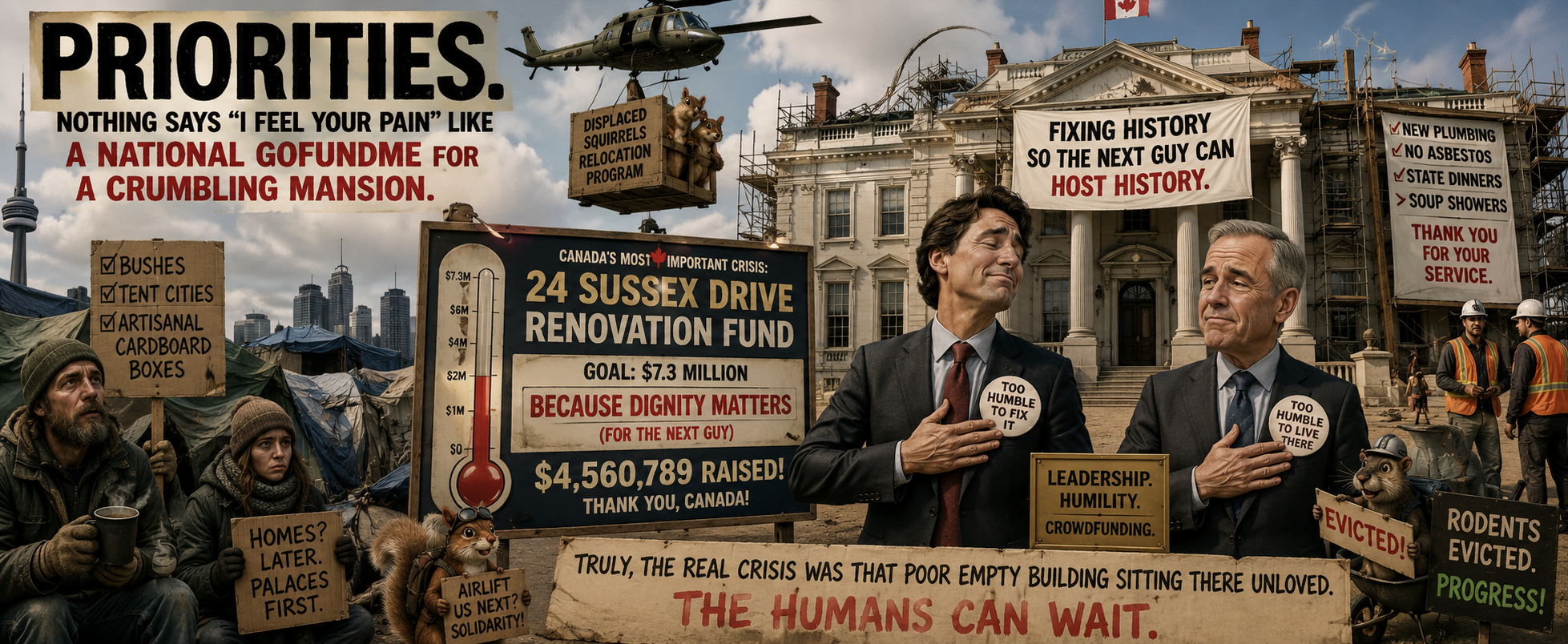 Canadian PM’s Mansion Gets a Luxury Renovation While Citizens Sleep in Bushes