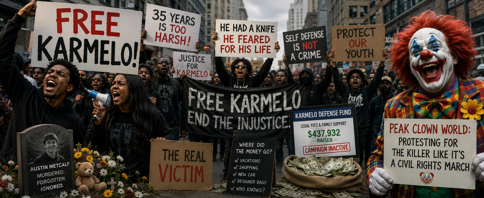 Oh Brave Heroes: Marching in the Streets for the Real Victim – The Guy With the Knife